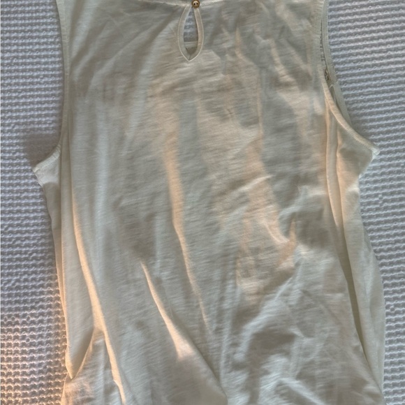 DEMOCRACY WOMEN’S WHITE SLEEVELESS  EMBROIDERED TOP - Picture 7 of 9